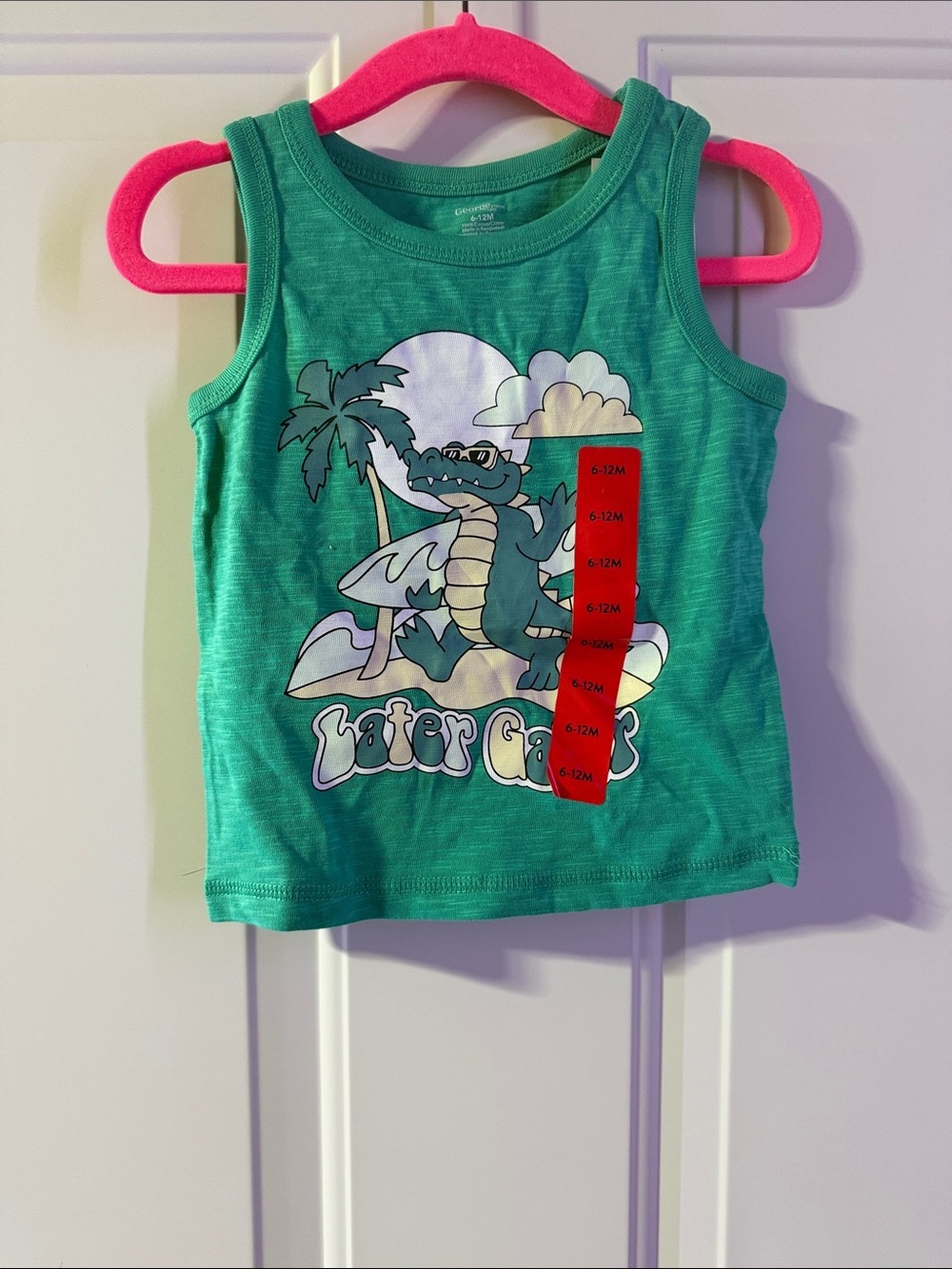 NEW Green Alligator Graphic Tank Top for the Kids 6-12 months